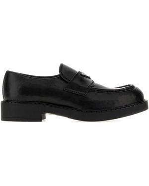 Prada Leather Chocolate Loafers - Black