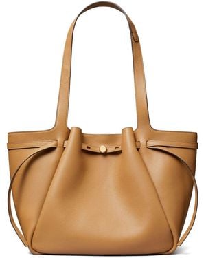 Tory Burch Romy Leather Tote Bag - Natural
