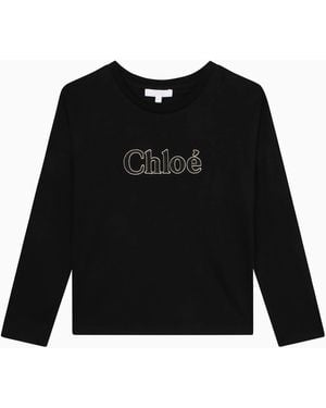 Chloé Chloé Crew Neck T Shirt With Logo - Black