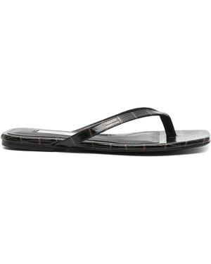 TOTEME Croco-Embossed Flip-Flops - Black