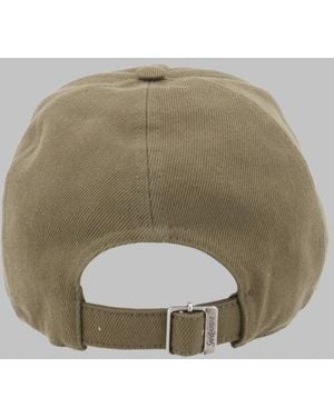 Saint Laurent Baseball Cap Cassandre Cotton Hat - Natural