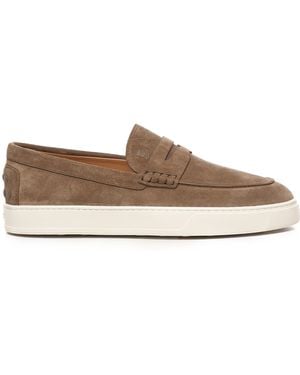 Tod's Tod 's Lichte Walnoot Suède Loafers - Bruin