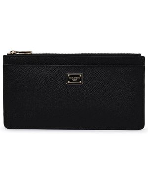 Dolce & Gabbana Black Lear Card Holder - Zwart