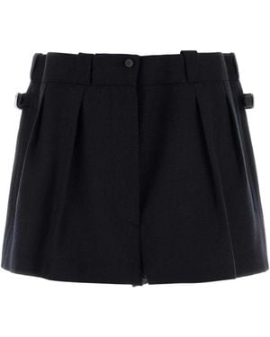 Prada Midnight Wool Shorts - Black
