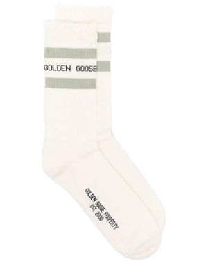 Golden Goose Socken Mit Intarsien-Logo - Weiß