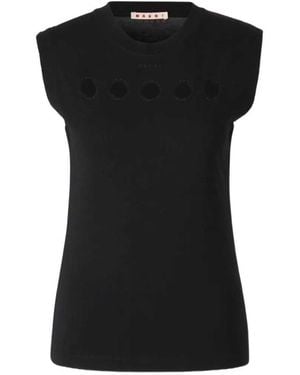 Marni – Ärmelloses Tanktop mit Ausschnitten - Schwarz