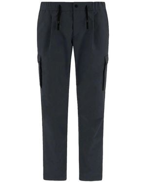 Herno Slim Fit Single Pleated Cargo Trousers - Black