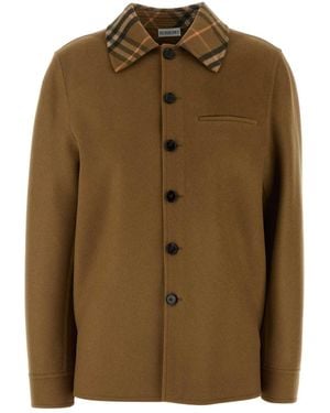 Burberry Biscuit Wool Coat - Green