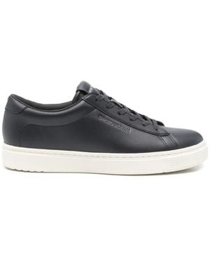 Emporio Armani Round Toe Trainers - Blue
