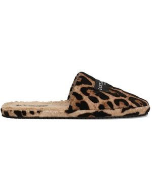 Dolce & Gabbana Pantuflas estampadas - Marrón