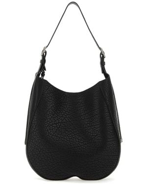 Burberry Leather Medium Chess Shoulder Bag - Black