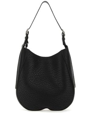 Burberry Leather Medium Chess Shoulder Bag - Black