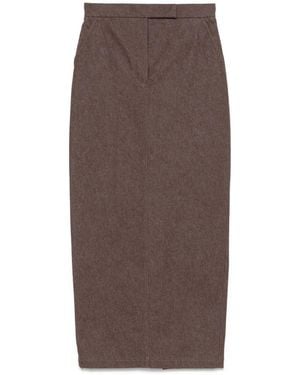 Max Mara Pianosa Midi Rok - Bruin
