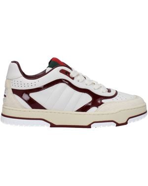 Gucci Sneakers Mujeres de cuero blanco/Burdeos