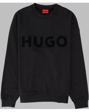 HUGO Maglia Oversize Con Logo - Black