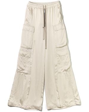 Rick Owens Full-Length Charmeuse Cargobelas Trousers - White