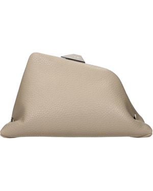 The Attico Pochette Leather/Sand - Natural