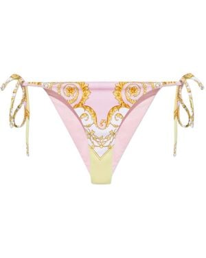 Versace Bikinihöschen mit Print - Weiß