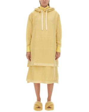 Jil Sander Relaxed-Fit Oversized Hoodie With Drawstring Closure - Yellow