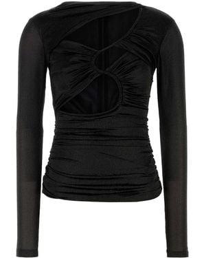 Isabel Marant Stretch Silk Blend Rose Top - Black