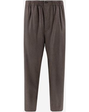 Giorgio Armani Stretch Woll -Mischhose mit Falten - Grau