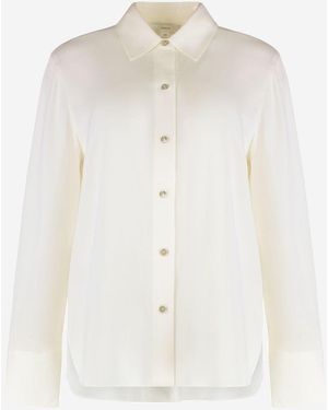 Vince Camisa de seda elástica - Blanco
