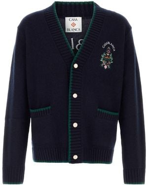 CASABLANCA Wool Blend Cardigan - Blue