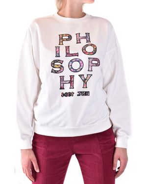 Philosophy Di Lorenzo Serafini Relaxed-Fit Cotton Sweatshirt With Floral Pattern - White