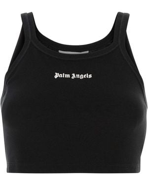 Palm Angels Sleeveless Tops - Black