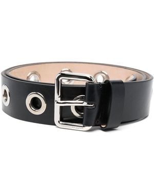McQueen Cinturón de cuero de Alexander Mc Queen Eyelets - Negro