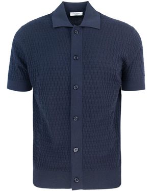 Paolo Pecora Camicia Blu Operata - Blau