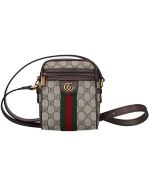 Gucci Schoudertassen Ophidia Man Fabric Beige/ebano - Zwart