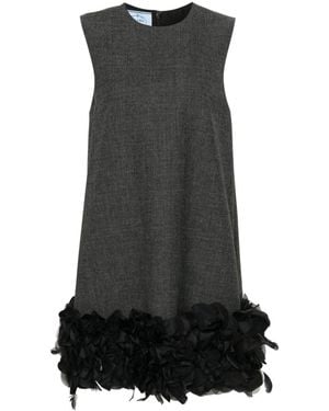 Prada Mini-jurk Met Verendetail - Zwart
