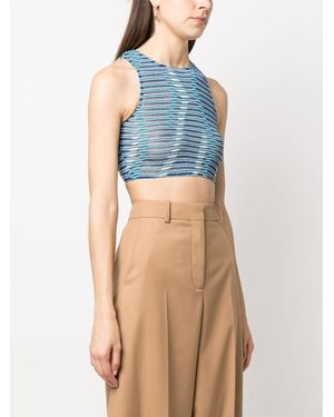 VITELLI Top de cultivo de Jacquard de olas de terneros - Azul
