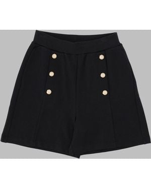 Balmain Mini Cotton Pants For Girls - Black