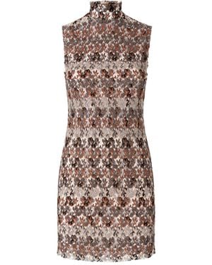 Missoni Vestido corto con encaje floral - Marrón