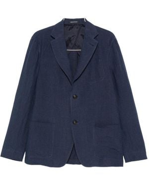 Emporio Armani Line Single-Breasted Jacket - Blue