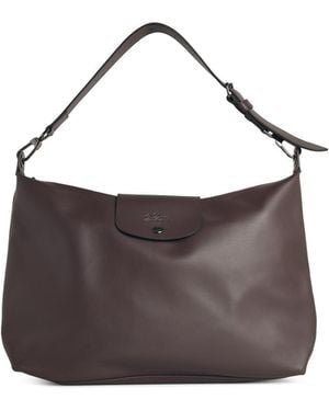 Longchamp 'Xl Le Pliage Xtra' 'Moka' Lear Hobo Bag - Braun