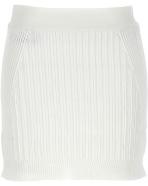 Hervé Léger 'Ottoman Low Rise Mini' Skirt - White