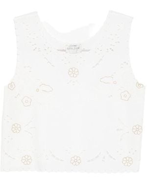forte_forte Embroidered Cotton Top - White