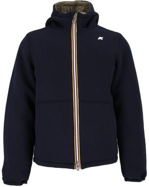 K-Way Jack Spacer Nylon Double Corto Reversible Hooded Jacket - Blue
