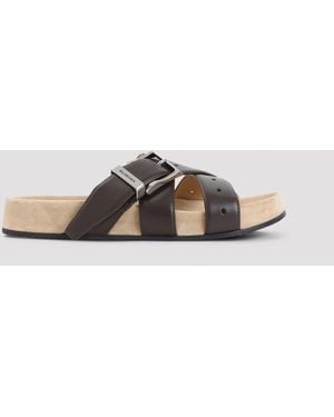 Balenciaga Elite Belt Sandals - Brown