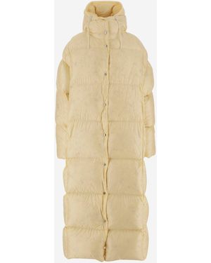 Jil Sander Long Down Giacca Con Cappuccio - Neutro