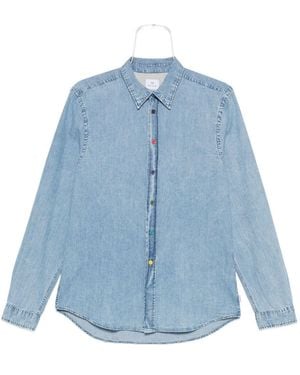 Paul Smith PS von Paul Smith gestreiftes Baumwollhemd - Blau