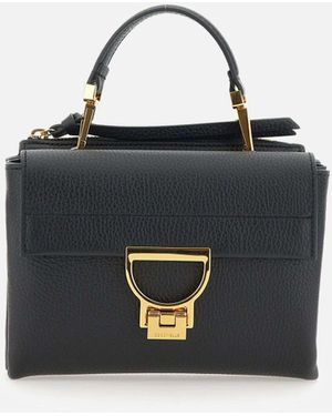 Coccinelle Arlettis Black Maxi Grain Ledertasche - Schwarz