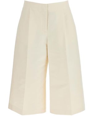 Marni Cropped Cotton Trousers - Natural