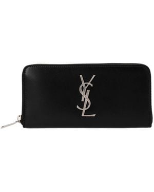 Saint Laurent Portemonnee Met Cassandre Plakkaat - Zwart