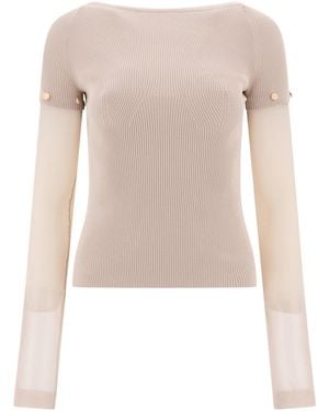 Max Mara Crew-Neck T-Shirt T-Shirts - Natural
