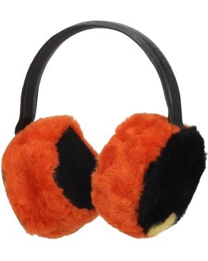 Lanvin Idee Regalo Earmuff Donna Pelliccia Arancione - Red