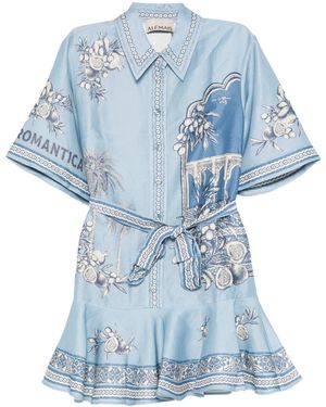 ALÉMAIS Villa Romantica Mini Dress - Blue